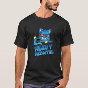 Camiseta Heavy Meowtal I Guitarra Rock Música Metalizado 1