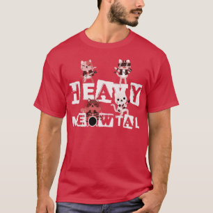 Camiseta Heavy Meowtal Metalhead Funny Cat Heavy Metalizado