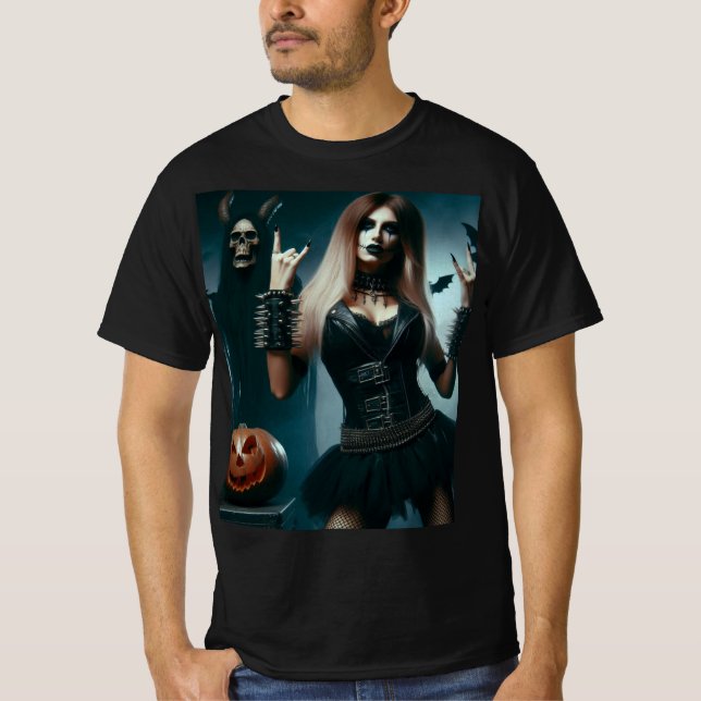 Camiseta Heavy metal en Halloween (Anverso)