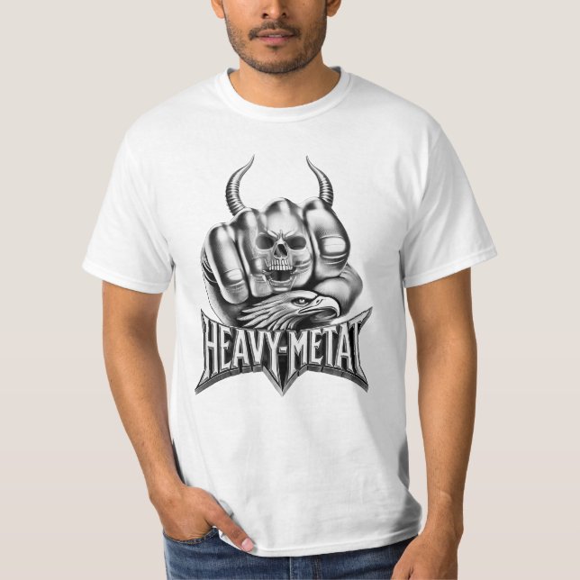 Camiseta Heavy Metal Faust mit Adler Totenkopf (Anverso)