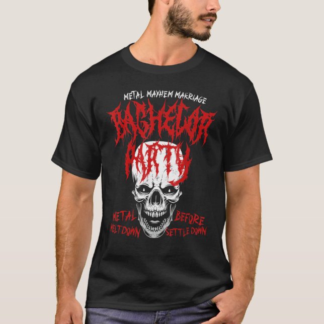Camiseta Heavy Metal Music Bachelor Party Skull (Anverso)