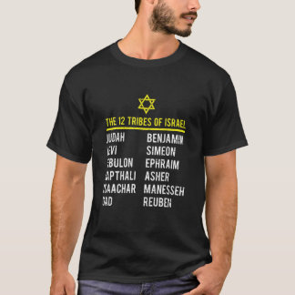 Camiseta Hebreo Israelí T 12 Tribus De Israel Yah