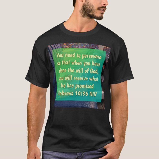 Camiseta Hebreos 10:36 (Anverso)