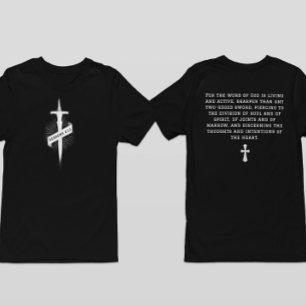Camiseta Hebreos 4:12 Versículo Bíblico Cruz Cristiana Fe