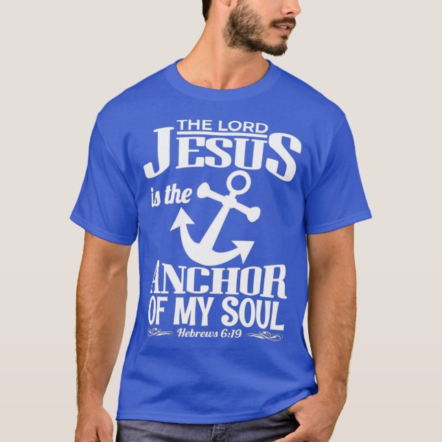 Camiseta Hebreos 619 Jesús es el ancla de mi alma (Anverso)