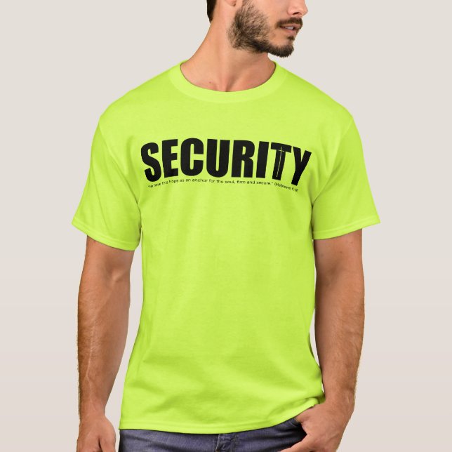 Camiseta Hebreos de seguridad 6:19 en amarillo (Anverso)