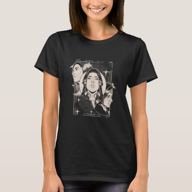 Camiseta Hecate Triple Diosa de la Luna Moderna Bruja Pagan (Anverso)