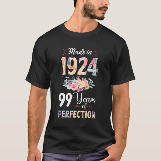 Camiseta Hecha En 1924 Floral 99 99ª (Anverso)