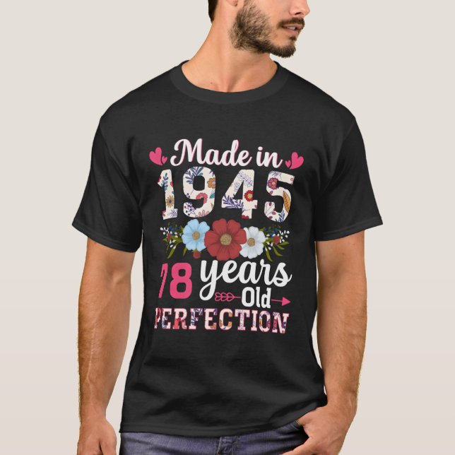 Camiseta Hecha En 1945 Floral 78 78ª (Anverso)