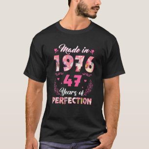 Camiseta Hecha En 1976 Floral 47 Años De Edad 47 Años De Ed