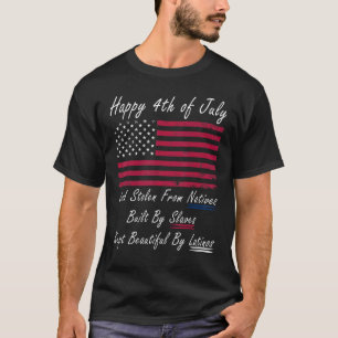 Camiseta Hecha En Eeuu Bandera Estadounidense Negra Cuta Fe