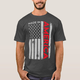 Camiseta Hecha En Estados Unidos Bandera Estadounidense Pat
