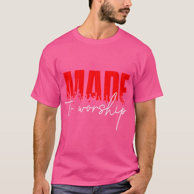 Camiseta Hecha Para Adorar - Fe Cristiana Jesucristo Ins (Anverso)