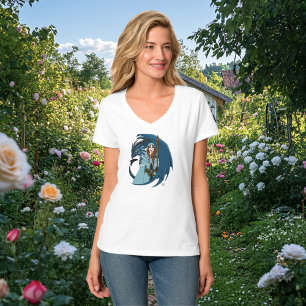 Camiseta Hechicera del Dragón Azul Copos de Nieve