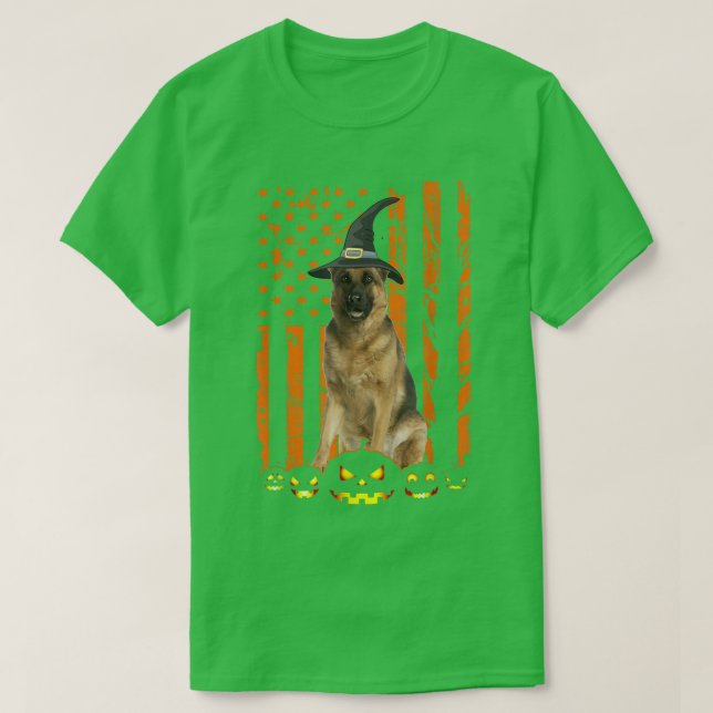 Camiseta Hechiceros alemanes de perro calabaza de la bander (Diseño del anverso)