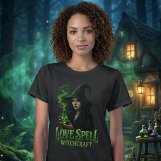 Camiseta Hechizo de Amor Brujería Gótico Bruja Poción Verde