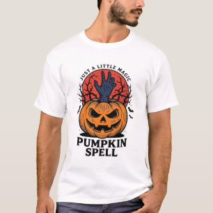 Camiseta Hechizo de calabaza vintage Halloween Bruja Arte d