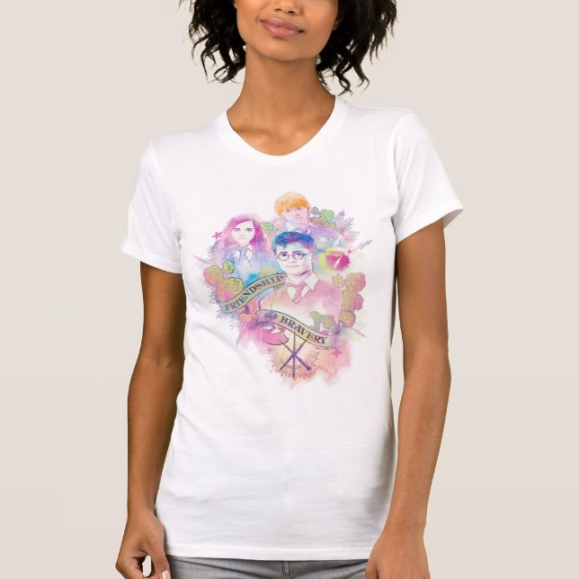 Camiseta Hechizo de Harry Potter | Harry, Hermione y Ron en (Anverso)