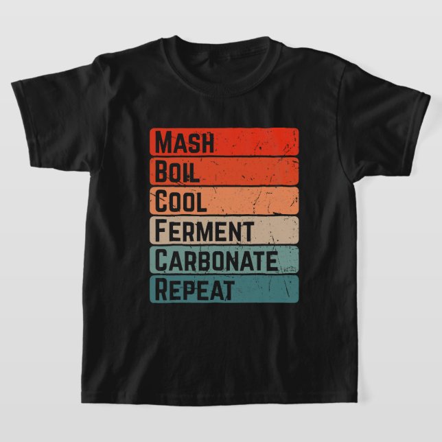 Camiseta Hechizo de mash Boil Guay Ferment Repeat Home Bret (Distribución)