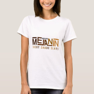 Camiseta Hecho con Melanin Black Chica Magic Afro Beauty Bl