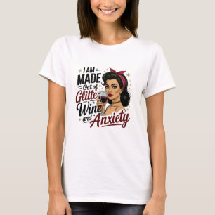 Camiseta Hecho de Ansiedad Vina Purpurina
