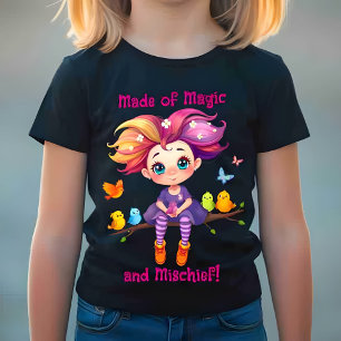 Camiseta Hecho de Magia y Traviesuras Arcoíris Pixie y Pája