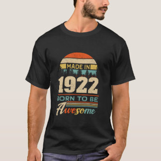 Camiseta Hecho en 1922 Vintage 100th Birthday Gift Retro St