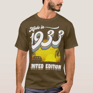 Camiseta Hecho en 1933 Regalo de cumpleaños número 90 años