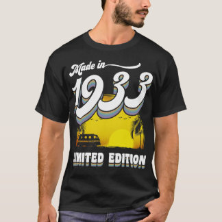 Camiseta Hecho en 1933 Regalo de cumpleaños número 90 años 