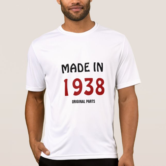 Camiseta "Hecho en 1938, Partes originales" (Anverso)