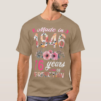 Camiseta Hecho En 1946 Regalo Floral De 76 Años De Edad