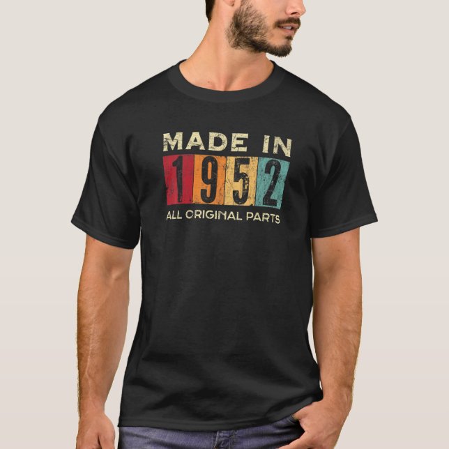 Camiseta Hecho En 1952 70th Bday 70 Years All Original P (Anverso)