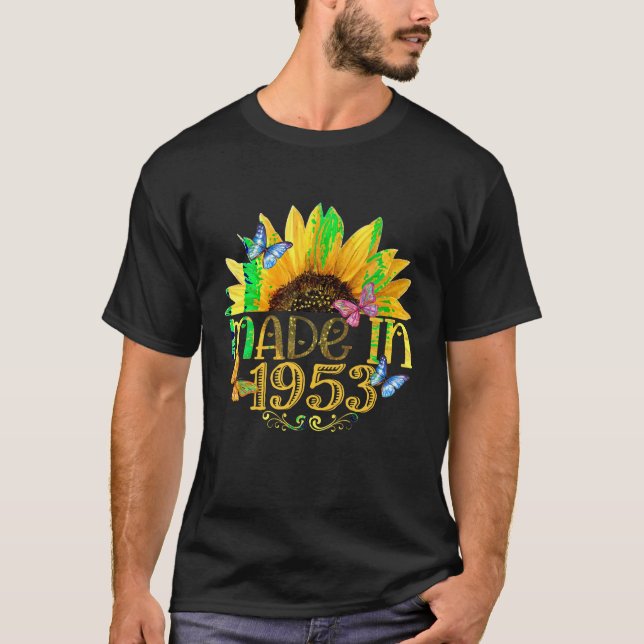 Camiseta Hecho En 1953 Girasol 70º Día B 70 Años De Estanci (Anverso)
