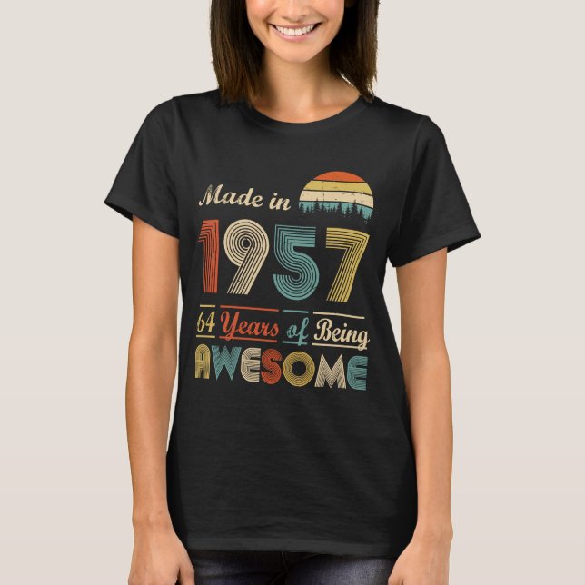 Camiseta Hecho en 1957 65º cumpleaños 65 años de ser espant (Anverso)