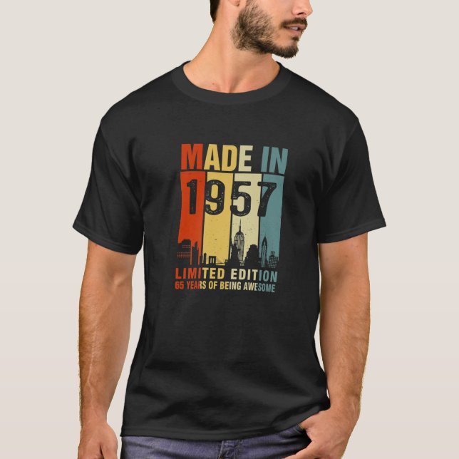 Camiseta Hecho En 1957 Edición Limitada 65 Años De Ser Awe (Anverso)