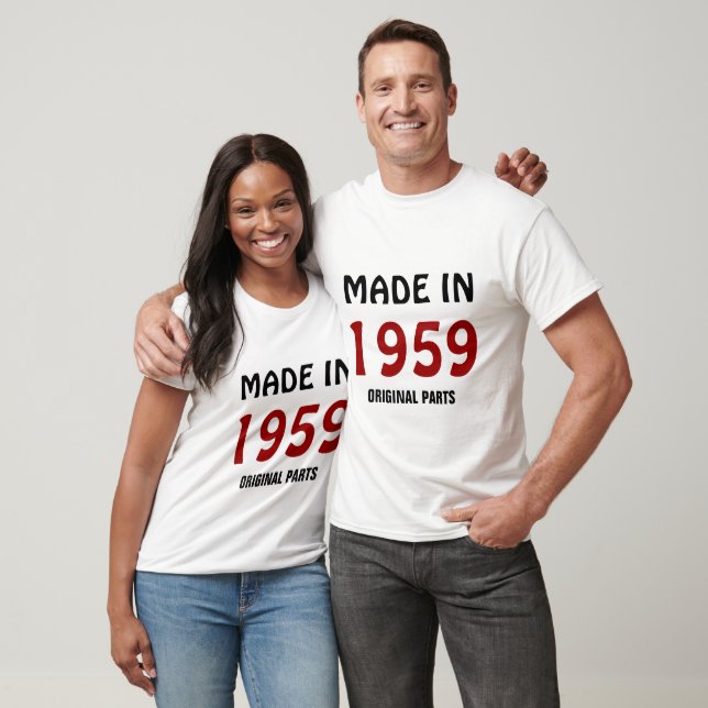 Camiseta Hecho en 1959, Piezas Originales, (Unisexo)