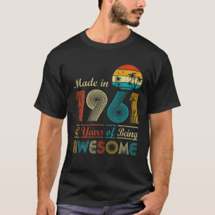 Camiseta Hecho En 1961 Retro Vintage 60 Años De Edad 60 Nac