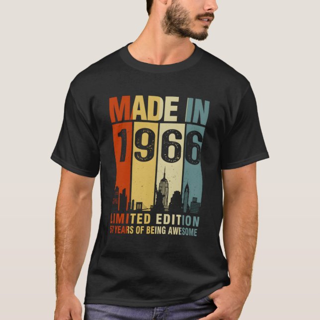 Camiseta Hecho En 1966, 57 Años De Ser Increíble (Anverso)