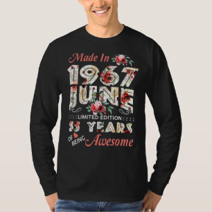 Camiseta Hecho En 1967 Junio 55 Lágrimas De Ser Aterrador