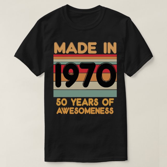 Camiseta Hecho En 1970 (Diseño del anverso)