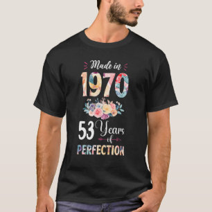 Camiseta Hecho En 1970 Regalo De 53 Años De Floral