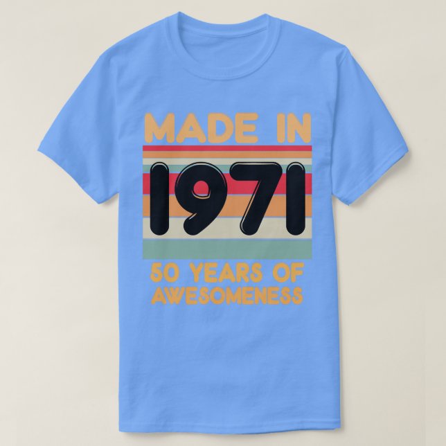 Camiseta Hecho En 1971 (Diseño del anverso)