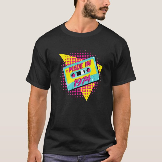 Camiseta Hecho en 1974 48º cumpleaños 80s 90s 1990s Nos (Anverso)