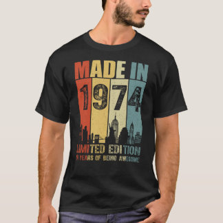 Camiseta Hecho En 1974 Edición Limitada 51 Años