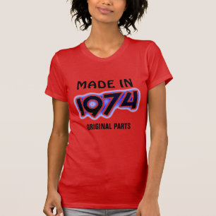 Camiseta "Hecho en 1974, piezas originales"