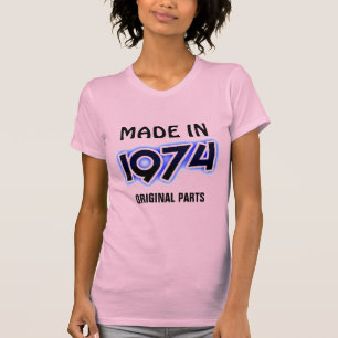 Camiseta "Hecho en 1974, piezas originales"