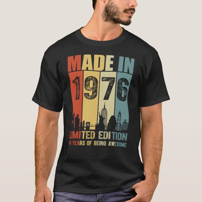 Camiseta Hecho En 1976 Edición Limitada 49 Años (Anverso)