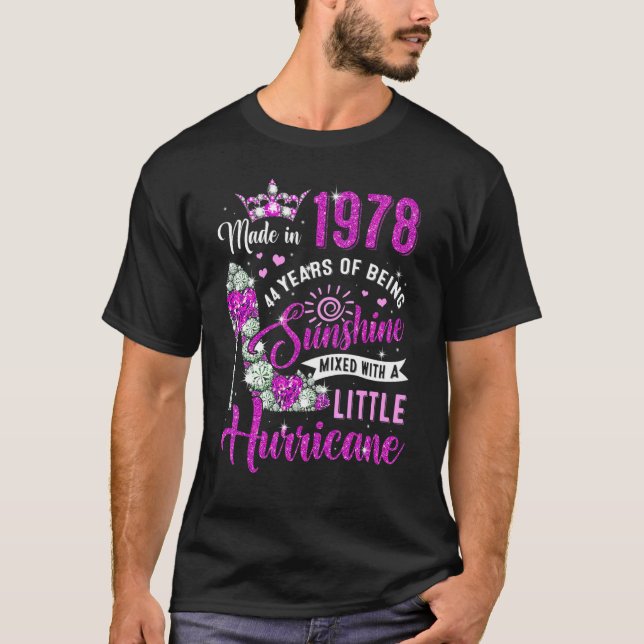 Camiseta Hecho En 1978 Mujeres De 44 Años Sunshine 44º Naci (Anverso)