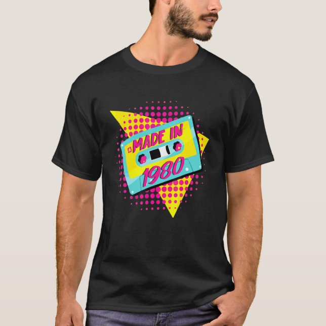Camiseta Hecho en 1980 42º cumpleaños 80s 90s 1990s Nos (Anverso)