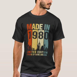 Camiseta Hecho En 1980 43 Años Siendo Increíble